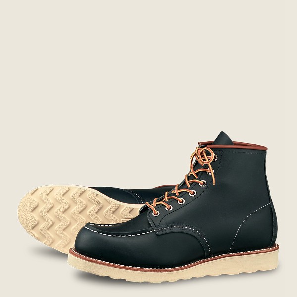 Mens Red Wing Classic Moc - 6-inch Portage Leather - Heritage Boots Navy - YVC316598